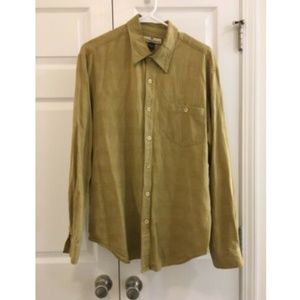 Tommy Bahama Mustard Long Sleeve Button Front Top